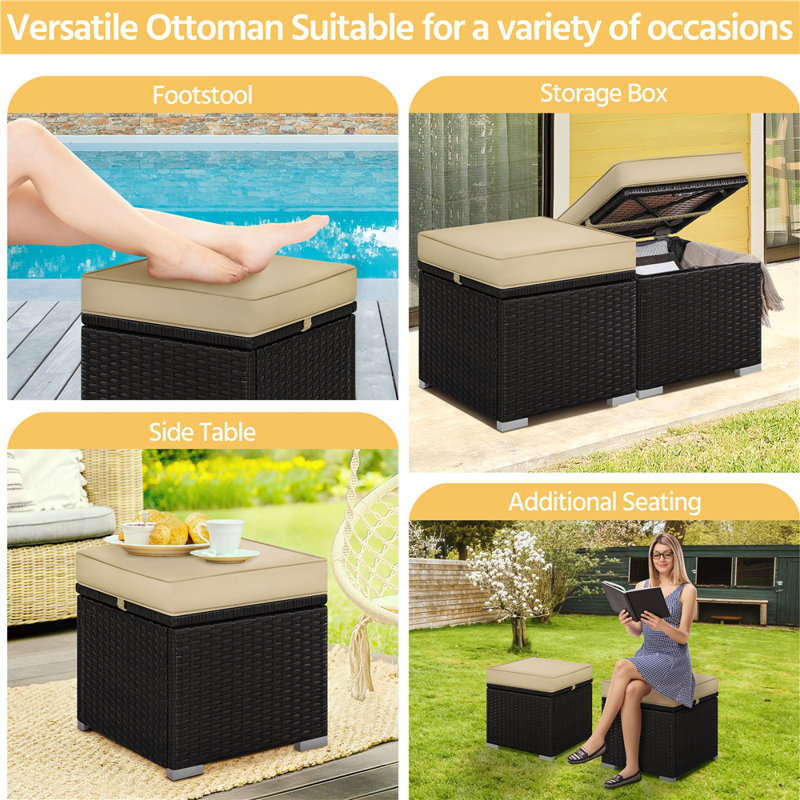 Outdoor Ottoman with Hidden Storage