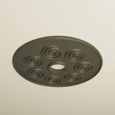 Endurathane Spiral Ceiling Medallion, 25 1/4"OD x 4"ID x 2"P (Fits Canopies up to 4"), Hand-Painted Witch Hazel Finish