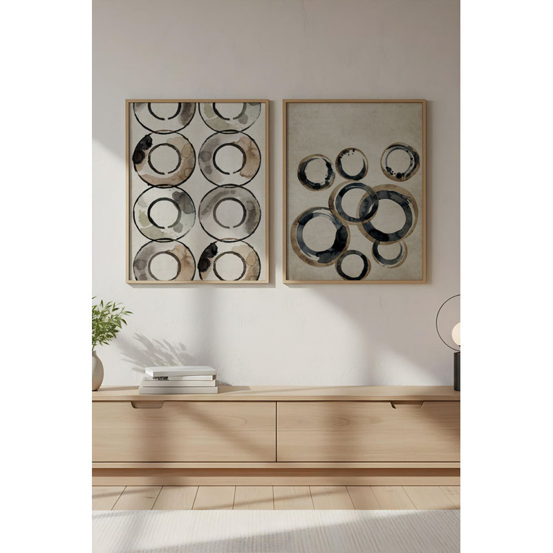 Élégantes peintures en panneau de fibres à densité moyenne encadrées (2 pièces), 11,8 x 15,7 pouces chacune | 100% panneau de fibres à densité moyenne avec une épaisseur de 0,12 pouce et 100% des cadres en bois massif avec une épaisseur de 0,8 pouce | Parfait pour la décoration intérieure, le salon et le bureau