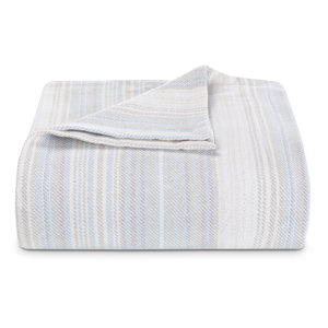 Tommy Bahama Sandy Shore Stripe Cotton Reversible Blanket
