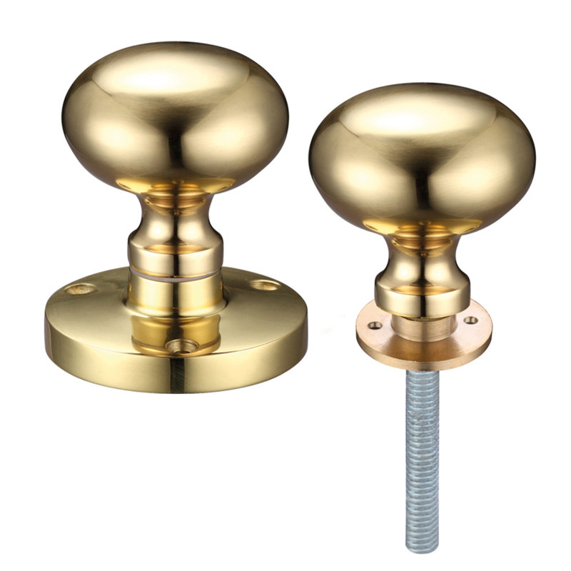 Hagberg Passage Door Knob, Polished Brass