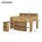 Wood Full Size Loft Bed with Desk, LED Light & 8 Storage Shelves, Solid Wood Frame, No Box Spring Needed, Walnut-1648218709