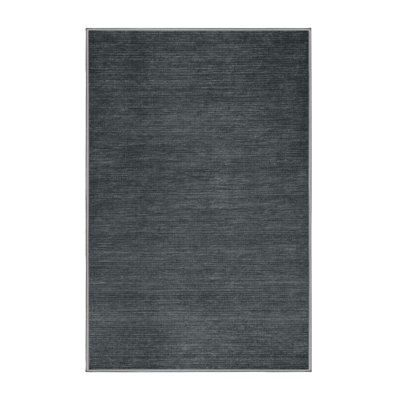Machine Washable Solid Gray Area Rug