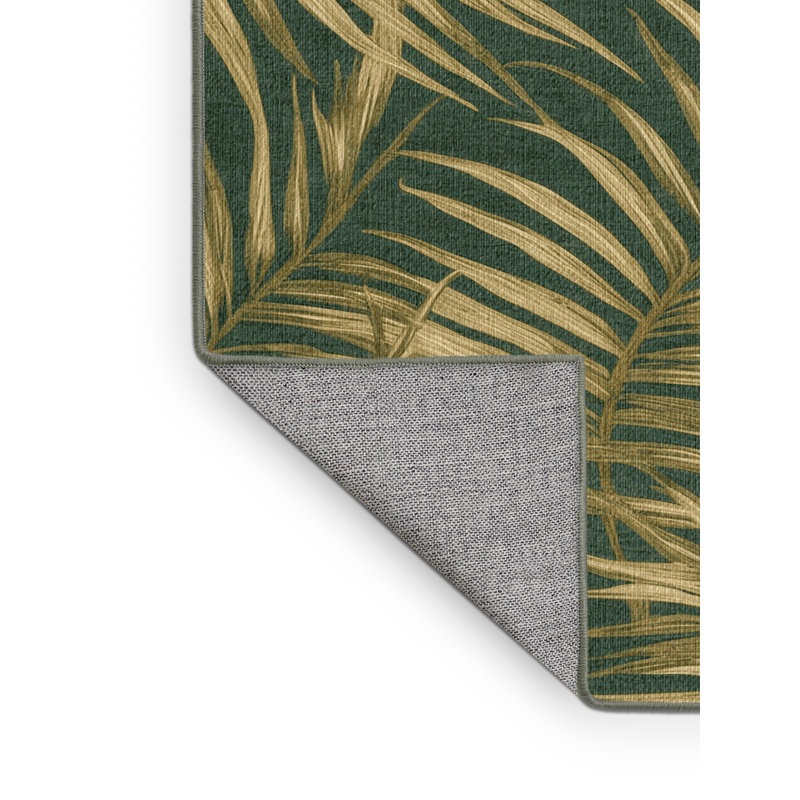  Tapis hawaïen lavable Palm Frond Edges, Rectangulaire 3 pi x 5 pi