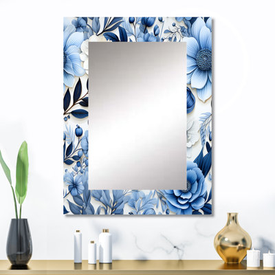 Motif floral excentrique aquarelle bleu Brayam