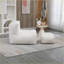 Fauteuil à billes pour adulte en mousse viscoélastique avec repose-pieds | Velours | Blanc