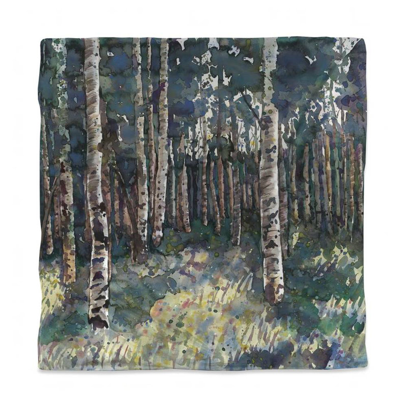 Housse de couette pour grand lit à motif d'arbres bleus | Bouleaux Home Decor