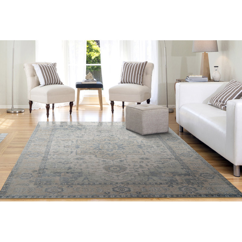Stefano 15701-850 beige / marine, Rectangle de 5 pi x 8 pi