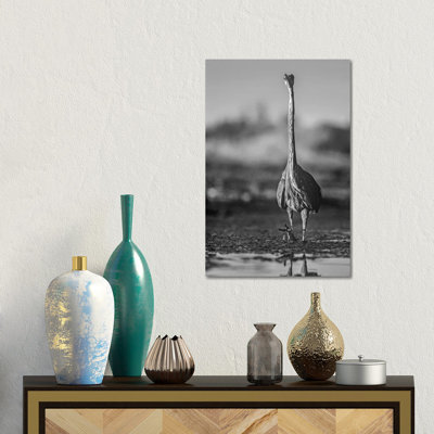Great Blue Heron wading through water, North America 1 Piece Wall Art on Canvas