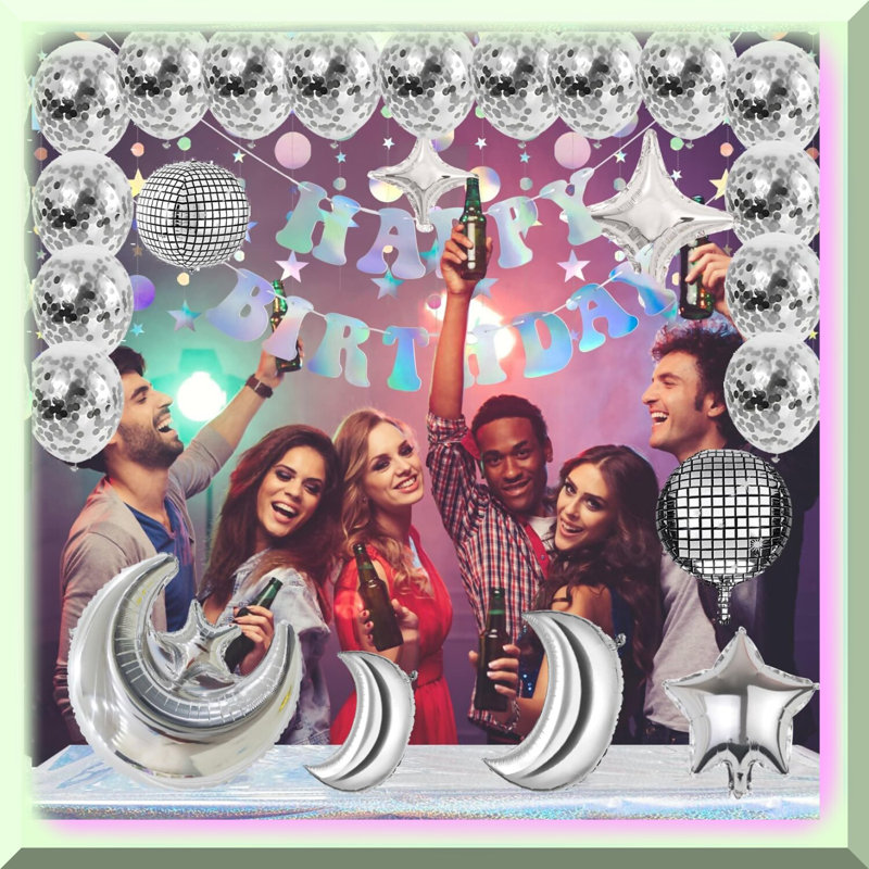 Black Glitter Bachelor Party Banner