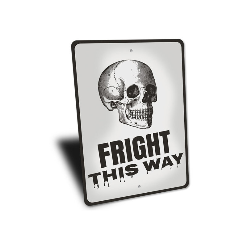 Panneau «Fright This Way» en aluminium, H 14 po x l 10 po x P 0,04 po