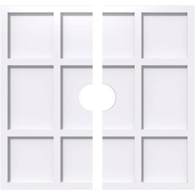 26"OD x 4"ID x 9"C x 1"P Rubik Architectural Grade PVC Contemporary Ceiling Medallion, Two Piece