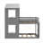 Solid Wood Twin Over Twin Platform Bunk Bed, Compact Playhouse Design with Safety Guardrail and Ladder, Neutral Gray