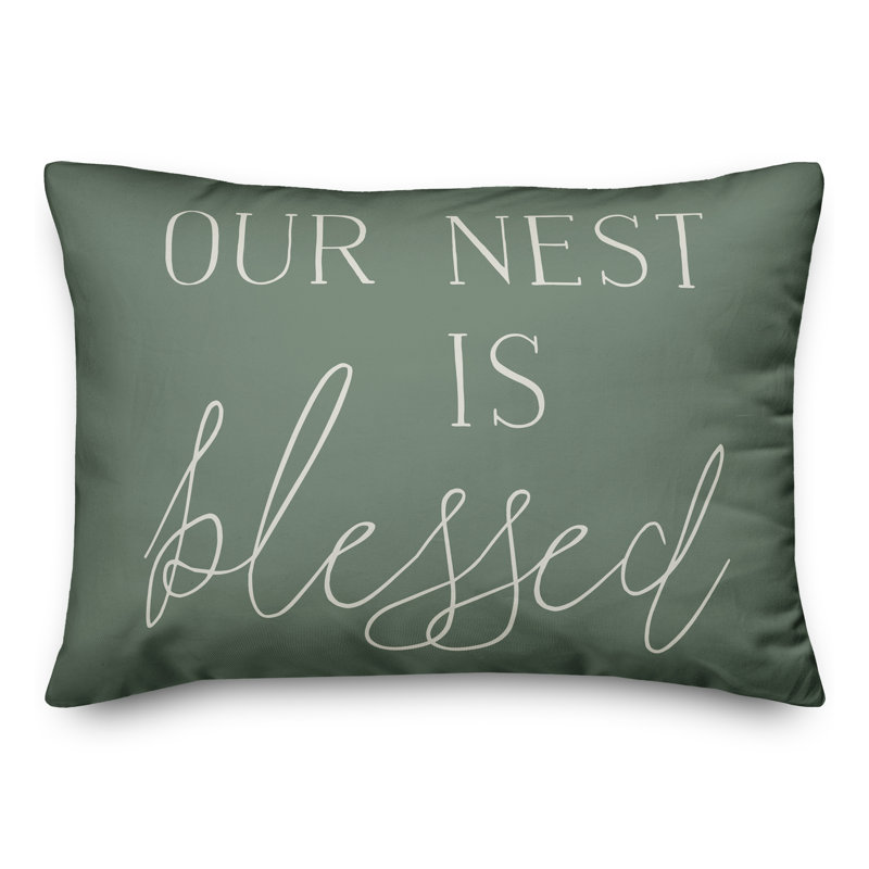 Outdoor Reversible Throw Pillow, Green