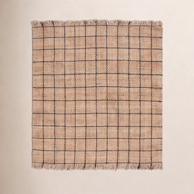 Hand-Woven Geometric Jute Rug