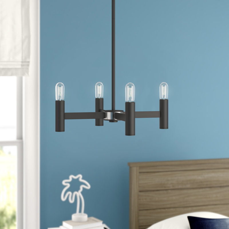 Martella 5-Light Chandelier, Noir, H 6 po x l 20 po x P 20 po