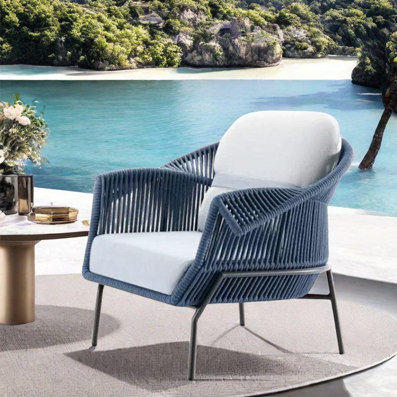 Naishawn Outdoor Lounge Chair, Blue