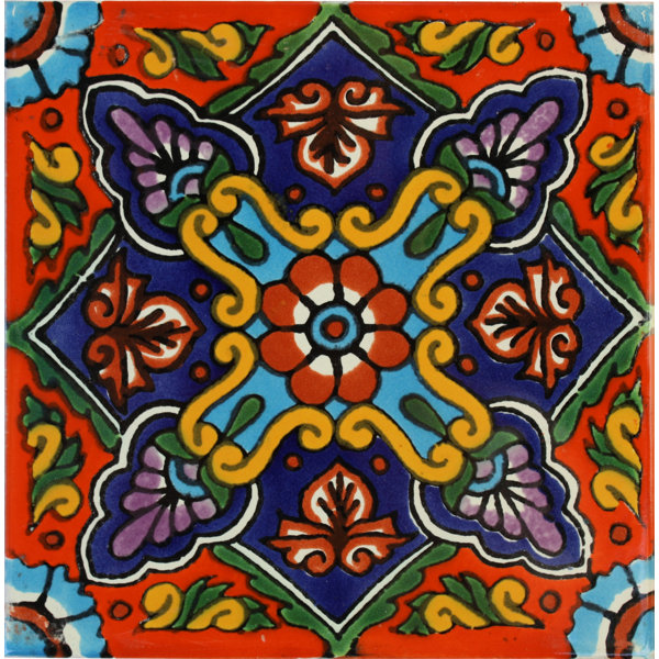 2" x 2" 36pcs TalaMex Taretan Talavera Mexican Tile