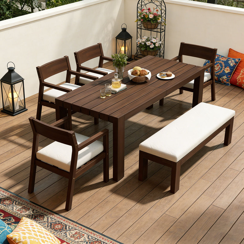 Patio Dining Table Set, Mocha