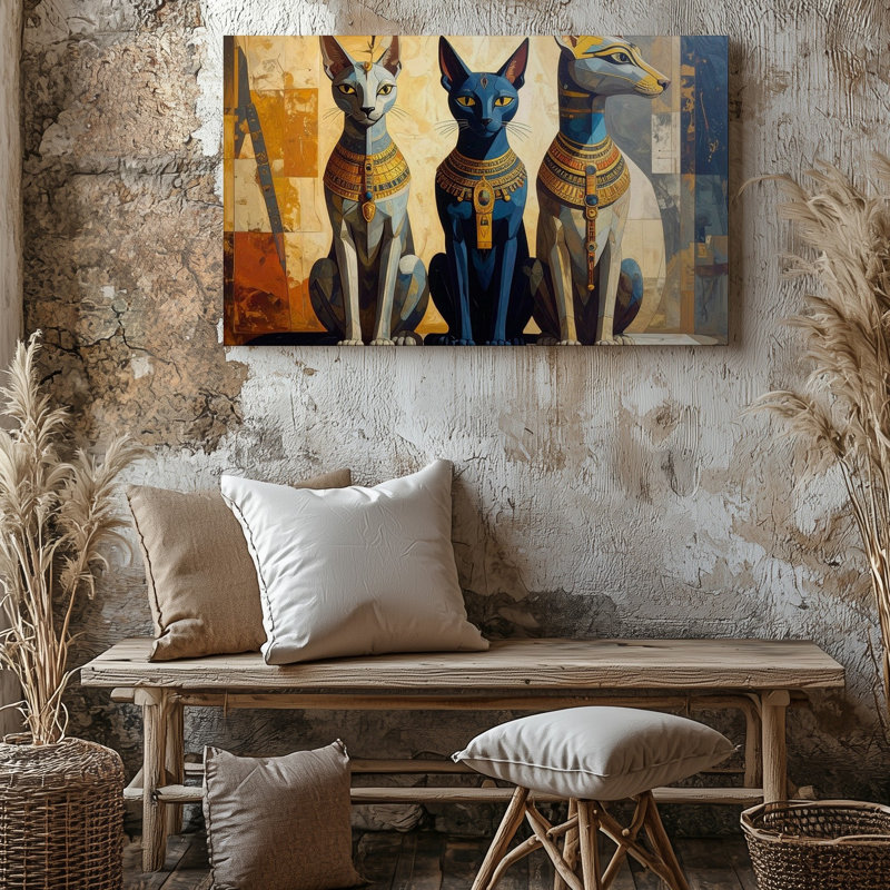 Toile sacrée Totem Chats Canvassurreal, H 20 po x l 30 po