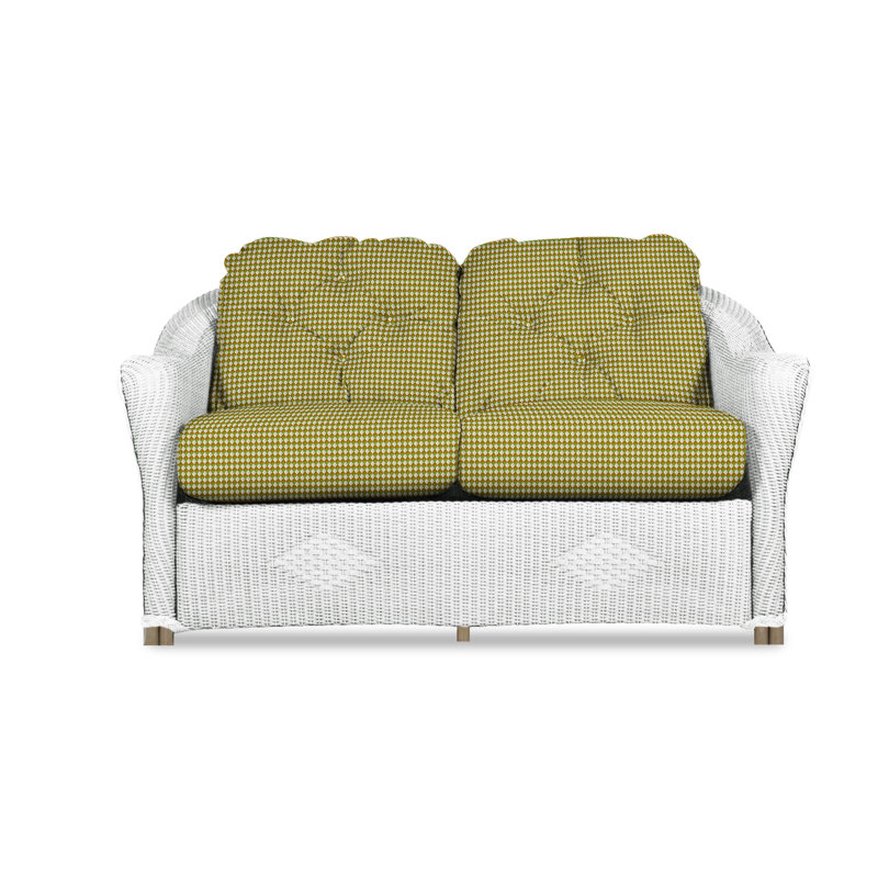 Reflections Outdoor 2 - Seat Loveseat, White, Rollo Linen