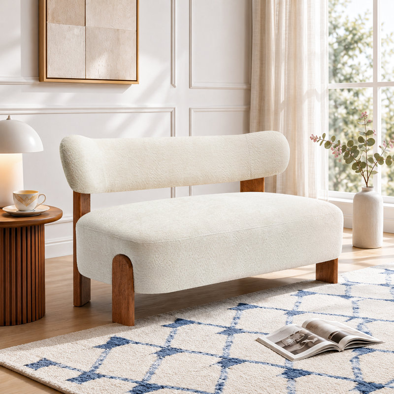 Causeuse en chenille 46 po, Beige