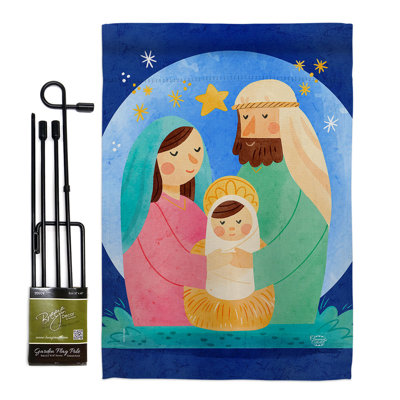 Ensemble de drapeaux en polyester 19 x 13 po Nativité Jesus