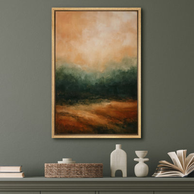 Reproduction de paysage abstrait encadrée sur toile murale pour décor de salon