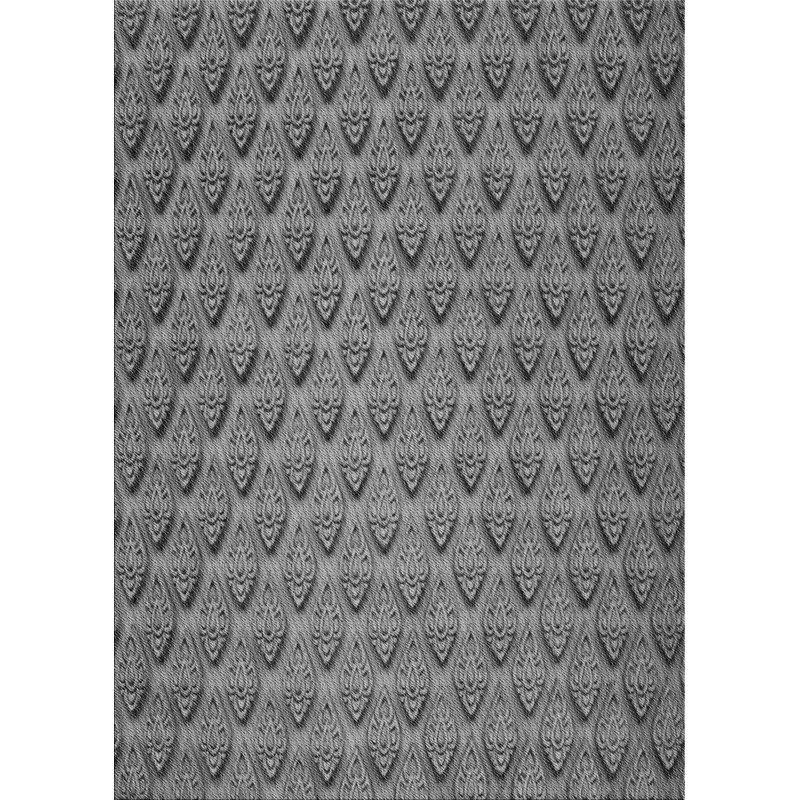 Tapis de zone gris en laine touffeté à la main Biwabik