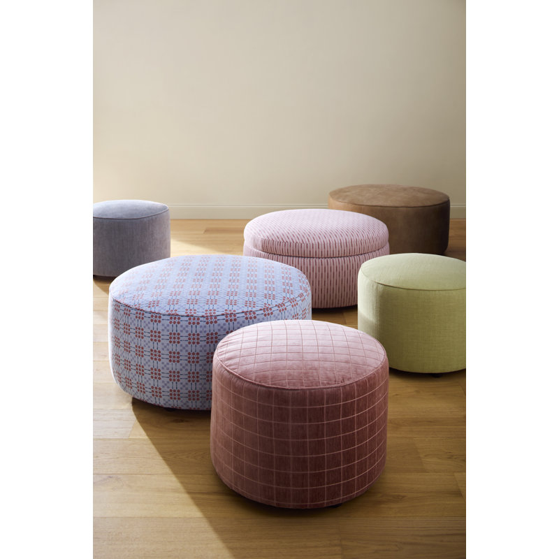 Murano Upholstered Storage Ottoman, Andrew Driftwood Performance Chenille