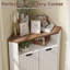 Armoire de coin de salle de bain avec rangement ouvert et tablette réglable-2000474958