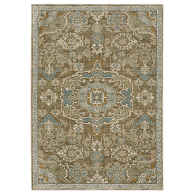 Tapis brun / bleu sarcelle Graicyn
