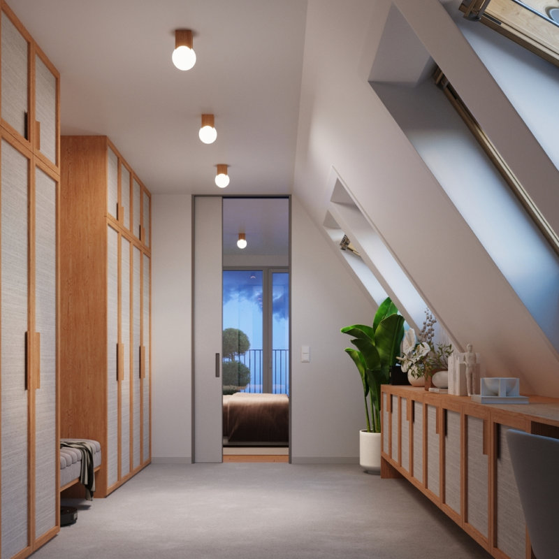 Solis Solid Wood Flush Mount