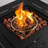 24'' H x 28'' W Outdoor Propane Fire Pit Table with Hideaway Gas Tank Seat, Lid and Lava Rocks