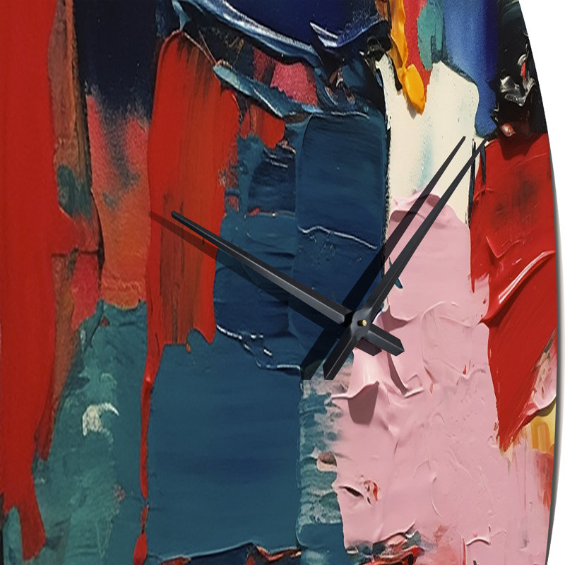 Horloge murale rouge et bleu sarcelle, Petit
