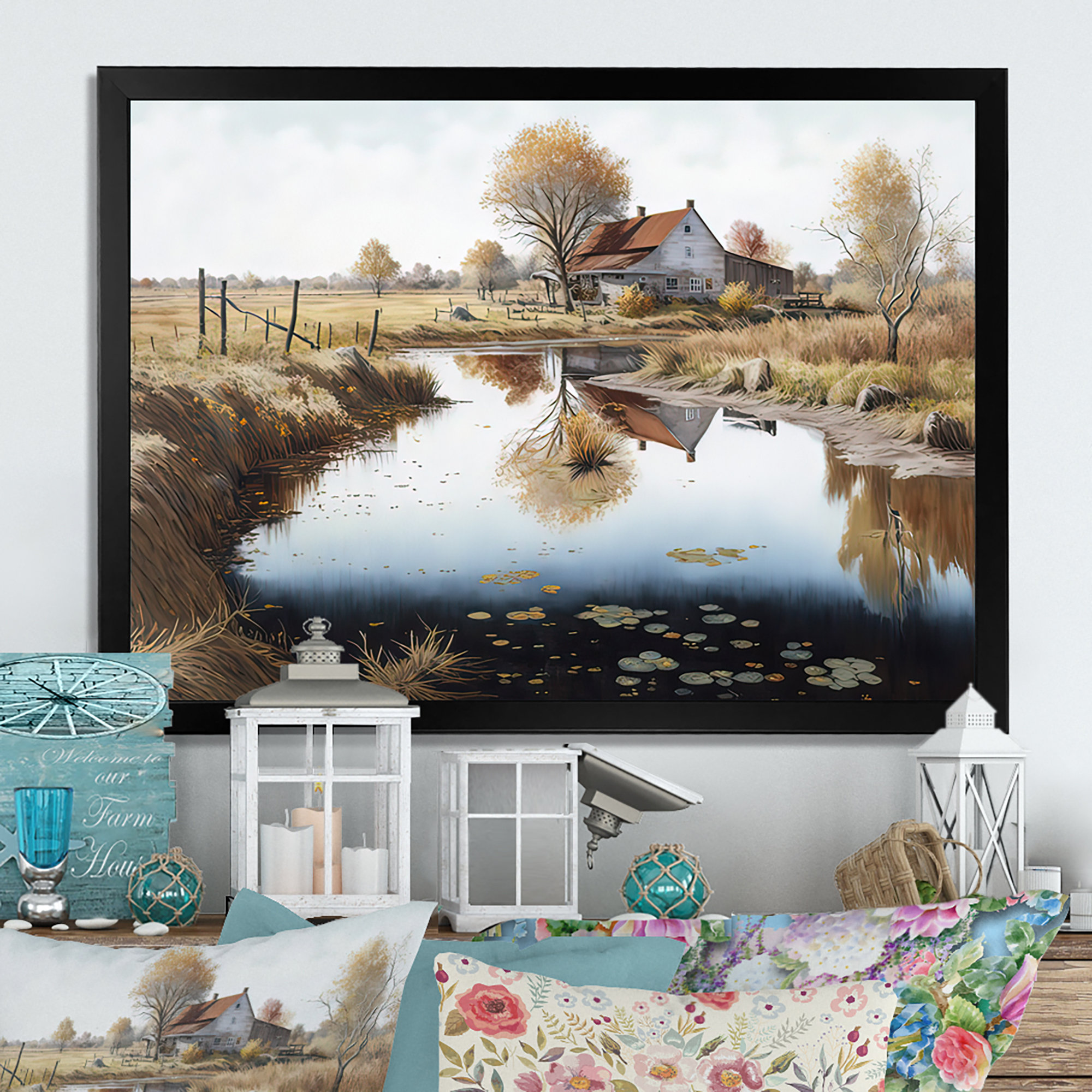 August Grove Small River To The Farm II - Farmhouse / Country Canvas ...