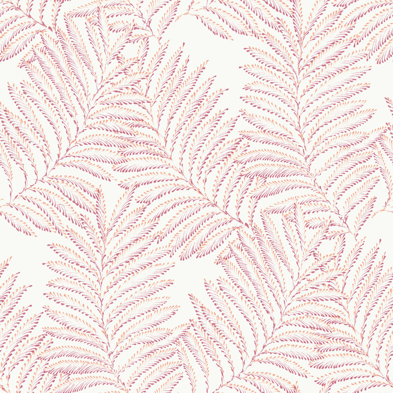 Rouleau de papier peint lisse Palmina L 33 pi x l 20,5 po, Rose / orange 