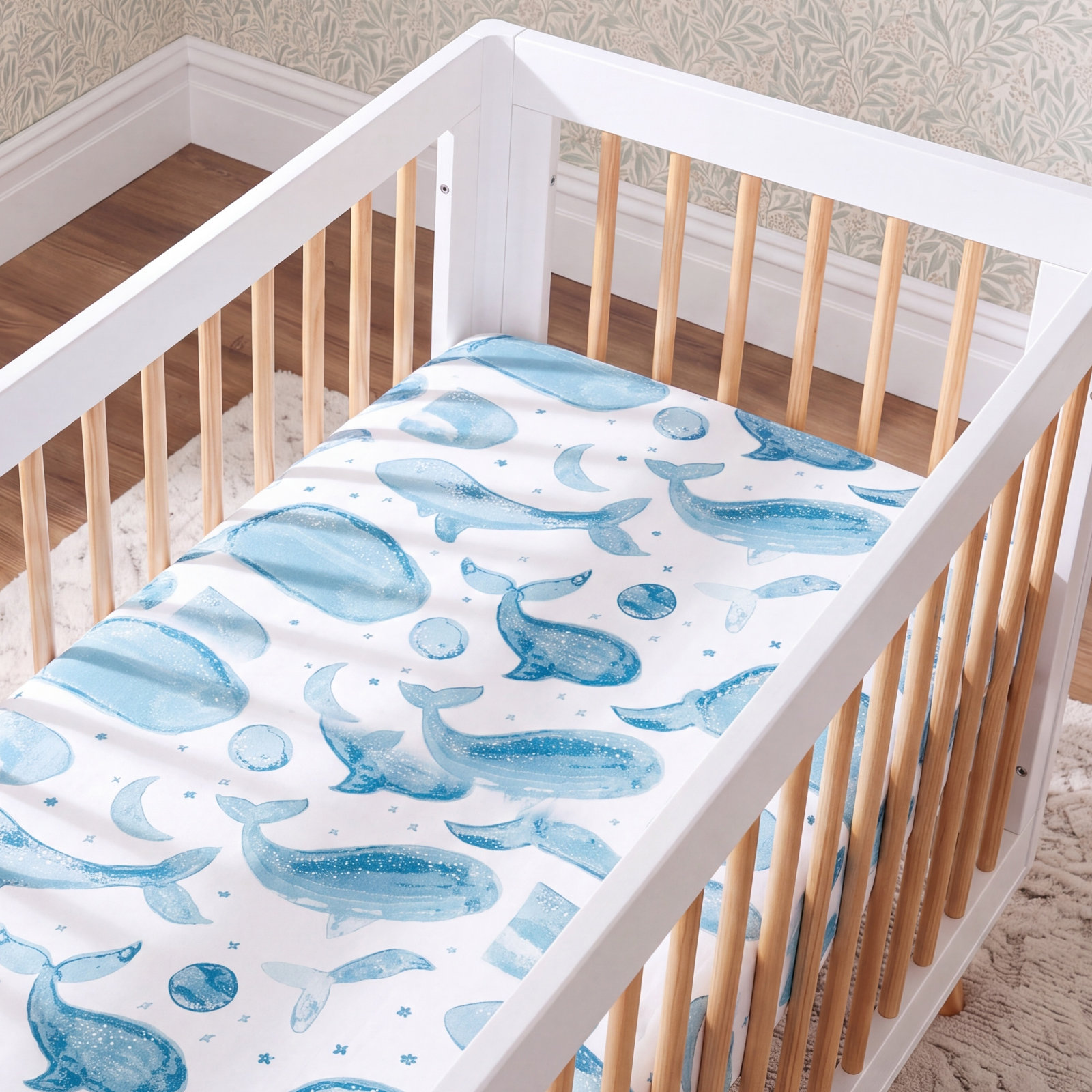 Caspian Whale Fitted Crib Sheet