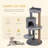 41" Cat Tree Tower with Condo, Scratching Posts, Hanging Ball, Grey