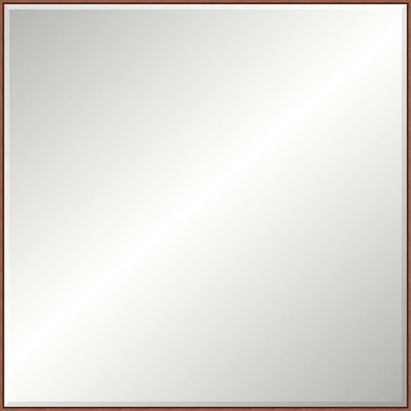 Floater 1 Solid Wood Beveled Mirror, 23.25" x 23.25", Square, Espresso