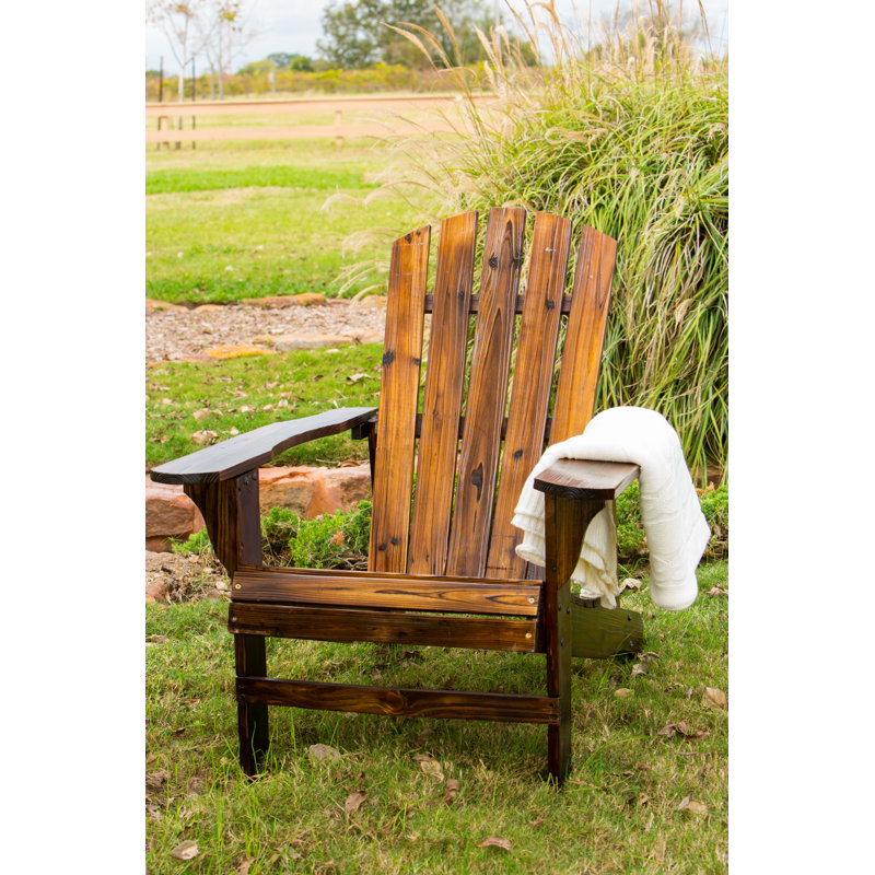 Chaise Adirondack en bois massif Swynford, Carbonisé, H 35,8 po x l 27,8 po x P 34,4 po
