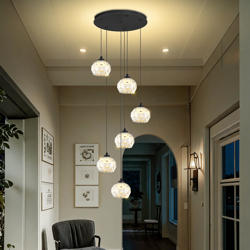 6 Crystal Modern Adjustable Chandeliers