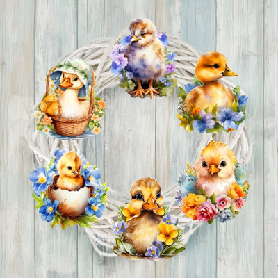Clip-on Ornaments Collection 7.5'' Handmade Wood Birds Shatterproof Holiday Shaped Ornament