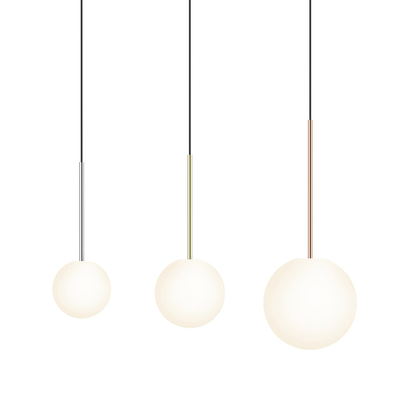Bola Sphere Pendant, Chrome, 22.4" H x 10" W x 10" D