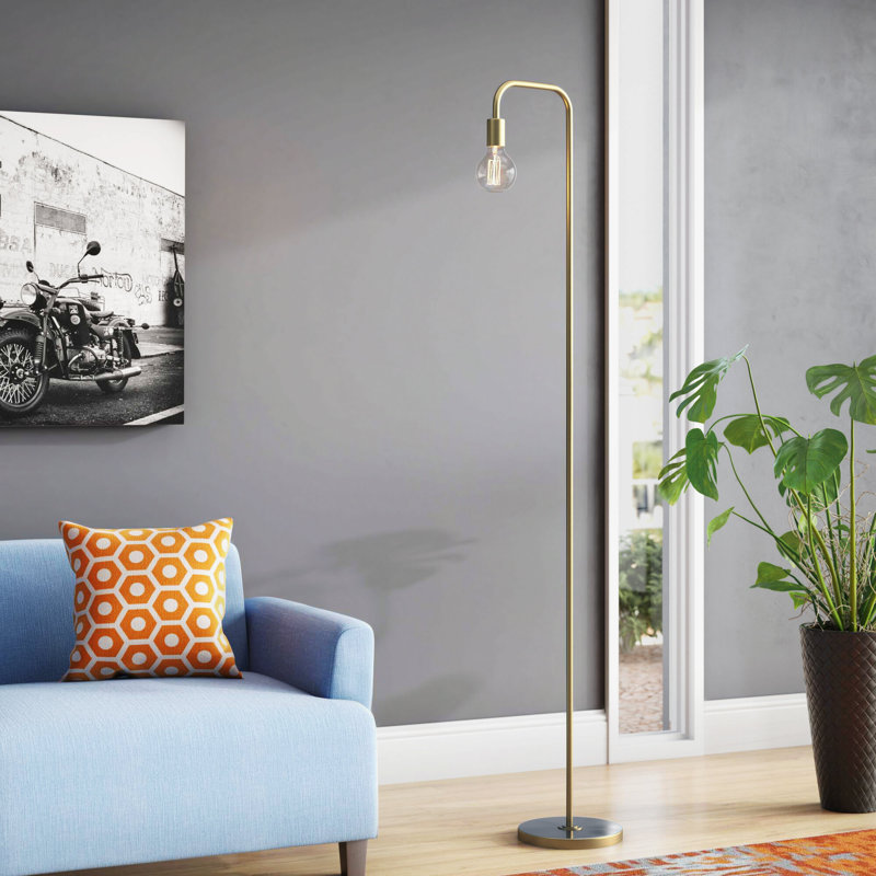 Lampe sur pied arquée 70 po Kazutaka, Laiton mat