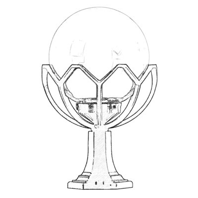 Aarjan Stained Glass Lantern Head Post Lantern