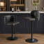 Swivel Barstools Adjusatble Seat Height, Modern PU Upholstered Bar Stools, Set Of 2-473191900