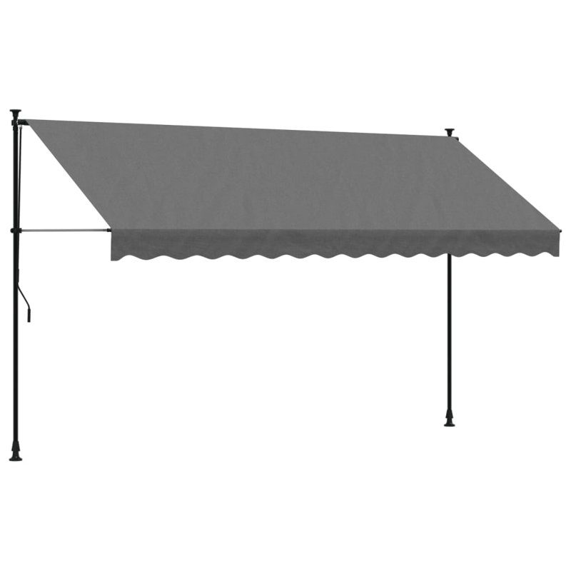Rollox Retractable Patio Awning, Anthracite, 350cm W x 150cm D