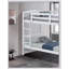 Lit superposé simple au-dessus d'un lit simple transitionnel avec arche et finition blanche-806556595