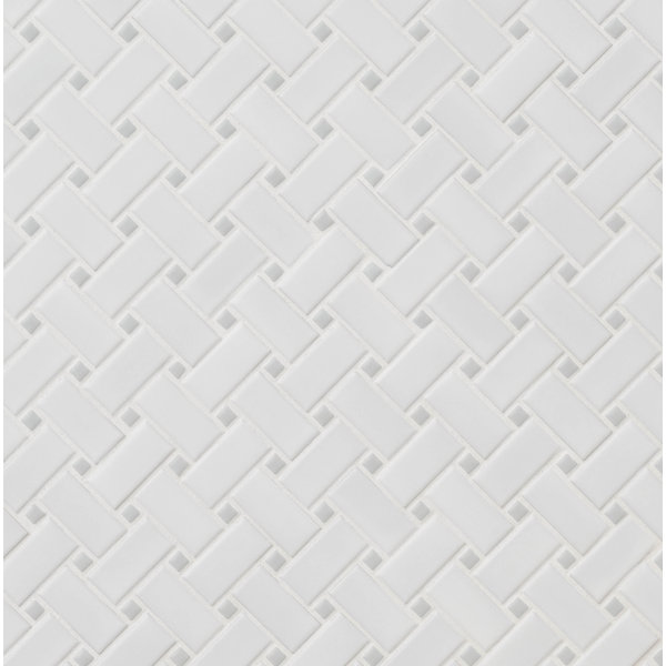 Ackland Moonlite Weave 12 in. x 12 in. Matte Porcelain Mosaic Floor and Wall Tile